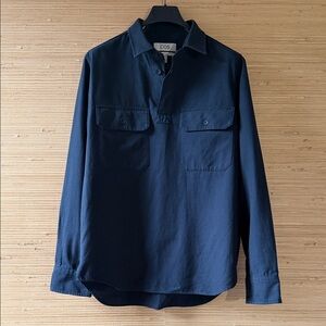 COS Men's Navy Button-Down Shirt